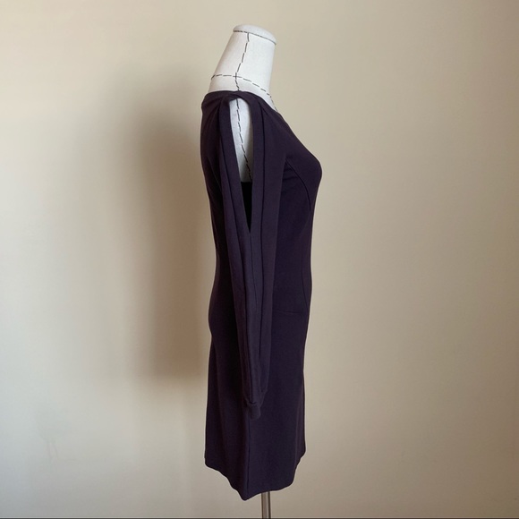 All Saints Emelle Dress in Liquorice Dark Purple Bodycon Goth sz 4 - Picture 5 of 12